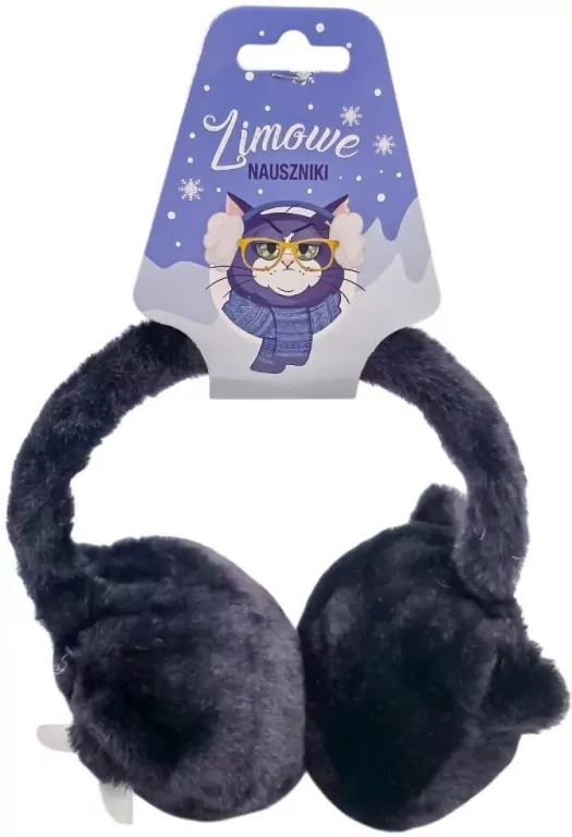 Zimowe nauszniki z kotkami - tantis.pl