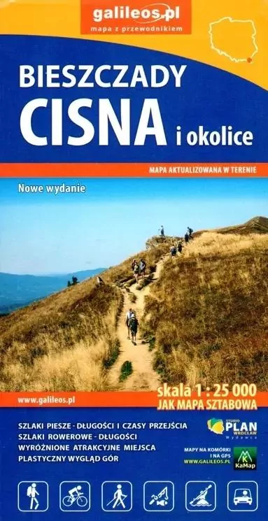Mapa tur. - Bieszczady, Cisna i okolice 1:25 000 - tantis.pl