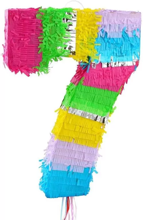 Piniata 50x35x7.5cm. Cyfra 7 pastelowa - tantis.pl