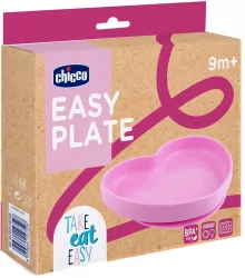 Talerz silikonowy serce 9m+ rożowy