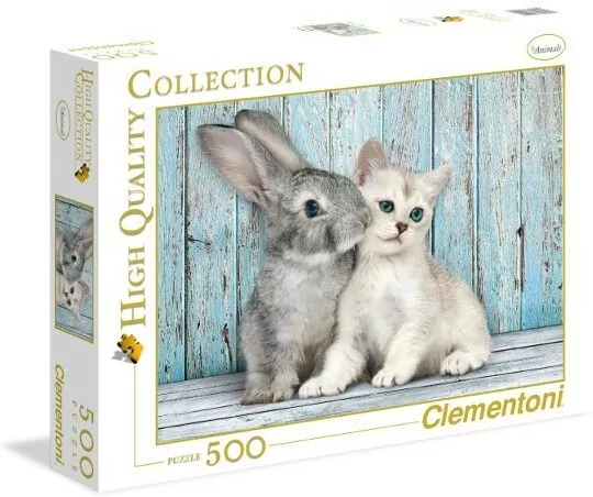 Puzzle 500. High Quality Collection. Kotek i Królik - tantis.pl