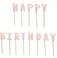 Świeczki Happy Birthday różowe 2,5cm 13szt - tantis.pl