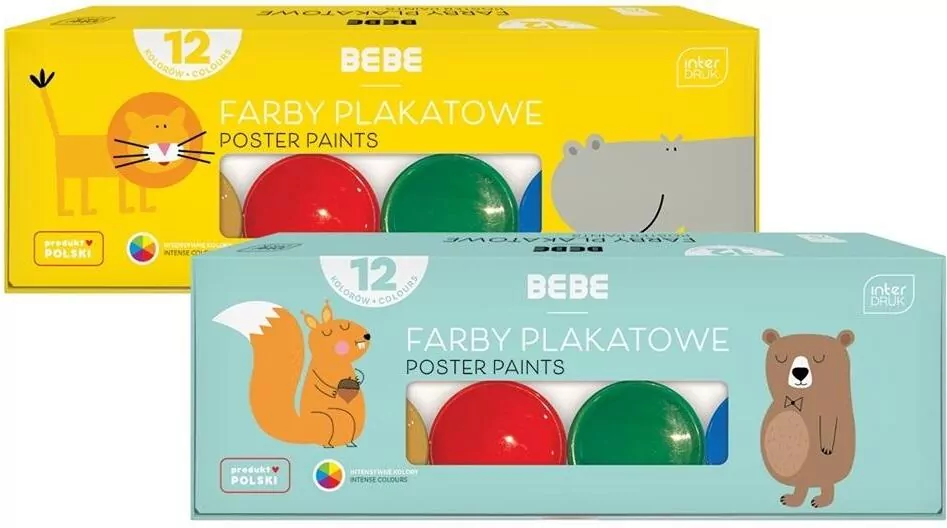 Farby plakatowe 20ml, 12 kolorów - tantis.pl