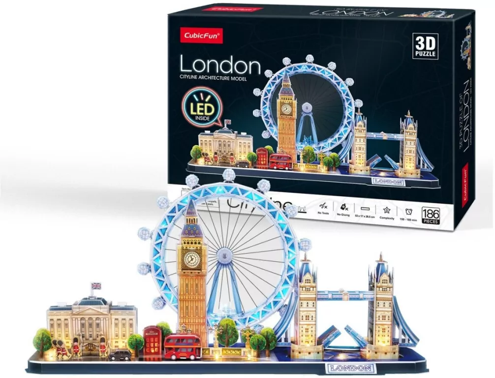 Cubic Fun. Puzzle 3D LED. Cityline Londyn - tantis.pl