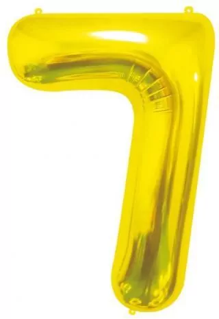 Balon foliowy złoty 85cm. Cyfra 7 - tantis.pl