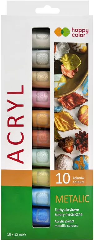 Farby akrylowe 12 ml metaliczne - tantis.pl