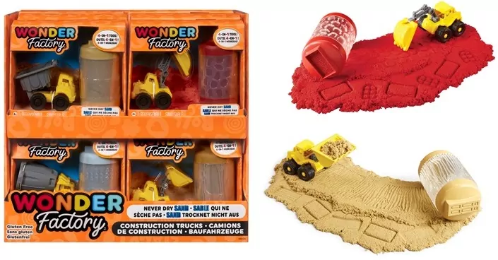 Wonder Factory Never Dry Sand - Red + Excavator - tantis.pl