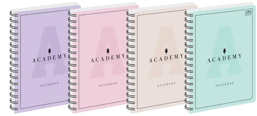 Kołozeszyt Academy Pastel. B5/100K kratka. 5 sztuk - tantis.pl