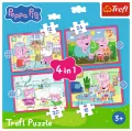 Puzzle 4w1 Peppa uwielbia przygody TREFL - tantis.pl