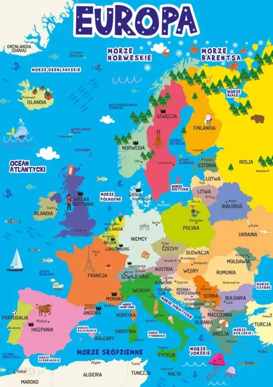 Dwustronna plansza/ściąga A4. Europa - tantis.pl