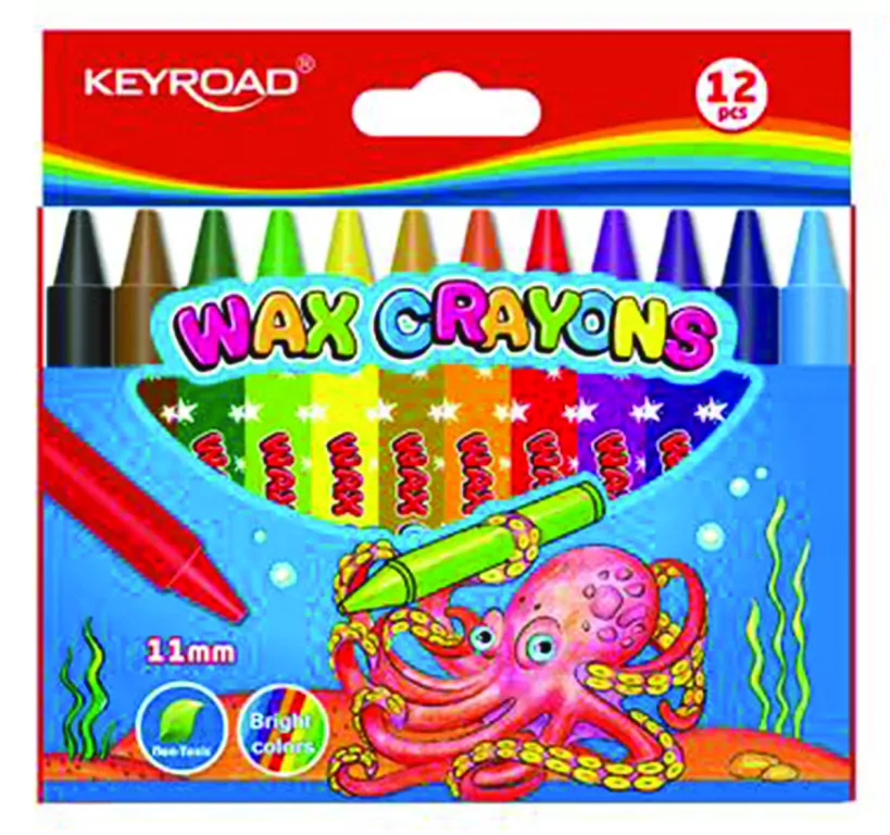 Kredki Keyroad świecowe 11mm 12 kolorów - tantis.pl