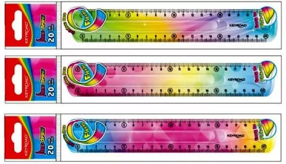 Linijka 20cm elastyczna tęczowa. 1 sztuka - tantis.pl