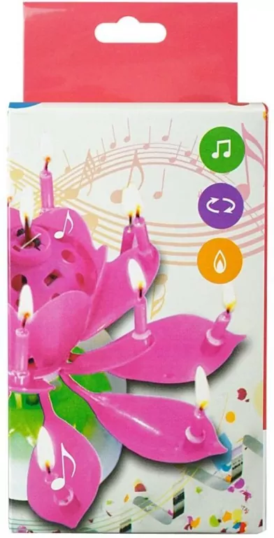 Świeczka grająco-tańcząca. Różowa - tantis.pl