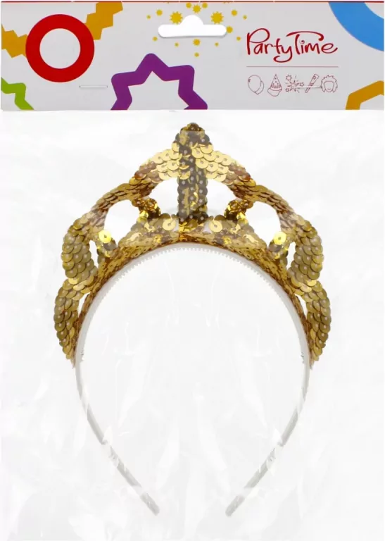 Tiara z cekinami złota - tantis.pl