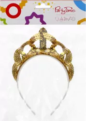 Tiara z cekinami złota