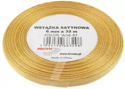 Wstążka satynowa złota 6mmx32m