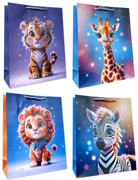 Torebka prezentowa dziecięca S Zwierzęta ZOO mix - tantis.pl