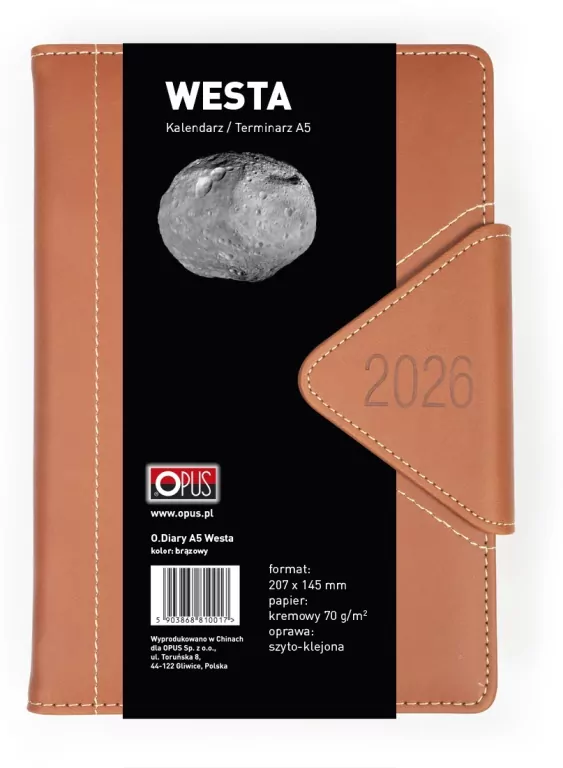 KALENDARZ KSIAZ A5 OPR TW DZIENNY WESTA BRA OPS - tantis.pl