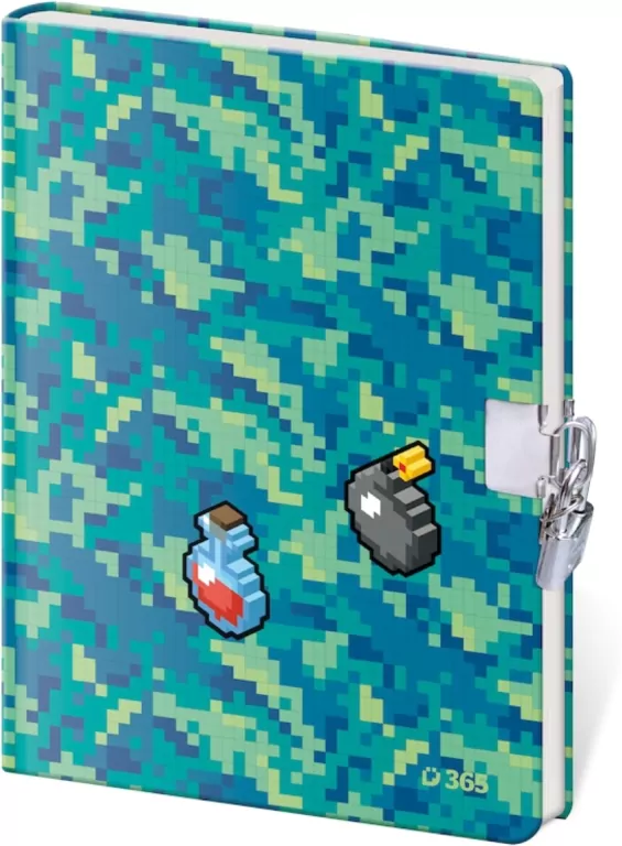 Pamiętnik B6/60K gładki Pixel Quest HELMA - tantis.pl