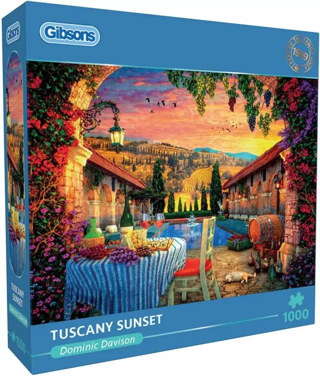 Puzzle 1000 Zachód słońca w Toskanii, Włochy - tantis.pl