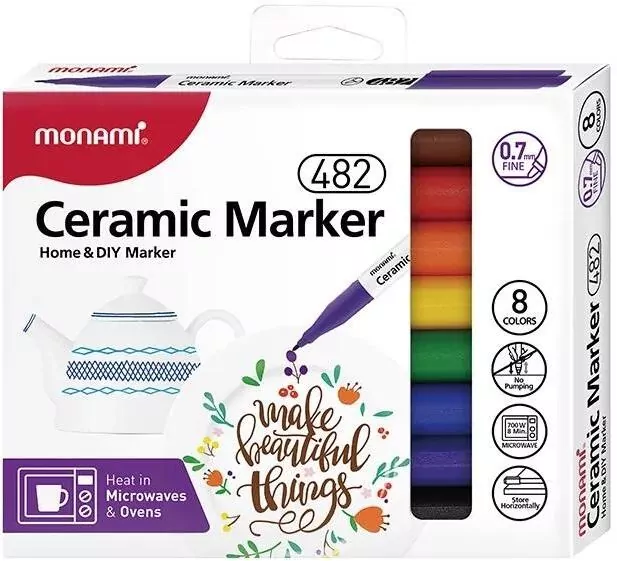 Monami. Markery do ceramiki, 8 kolorów - tantis.pl