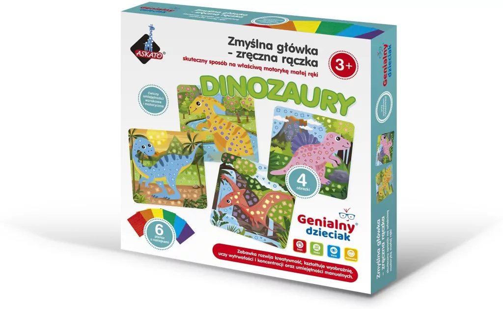 Dinozaury. Zmyślna główka- zręczna rączka. Genialny dzieciak - tantis.pl