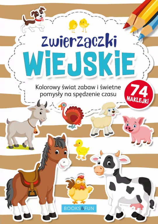 Zwierzaczki wiejskie. Kolorowanka z naklejkami - tantis.pl
