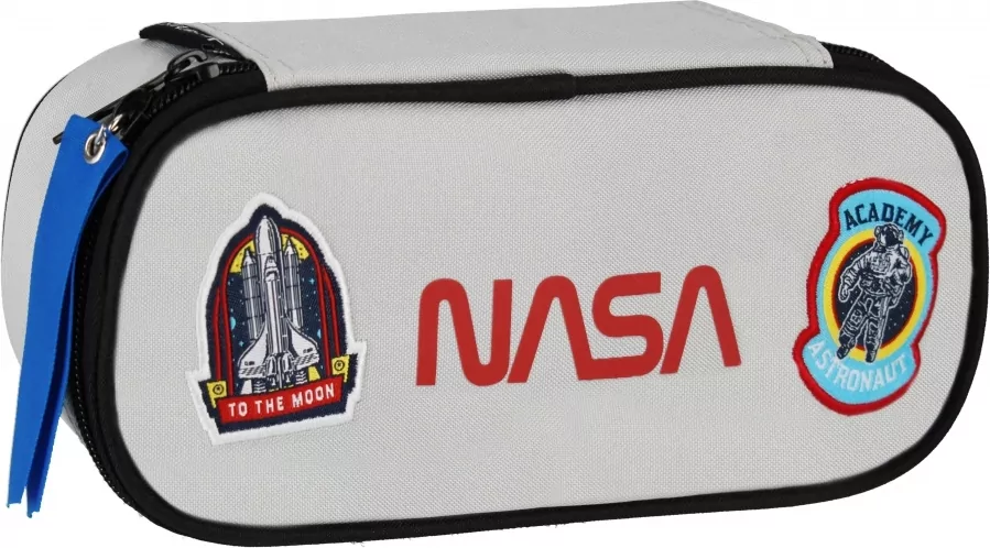 Piórnik saszetka owalna zamek NASA popielata - tantis.pl