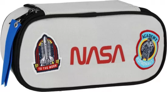 Piórniki - Piórnik saszetka owalna zamek NASA popielata Starpak