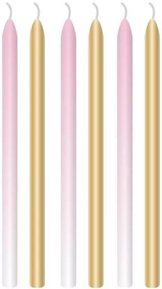 Świeczki urodzinowe ombre różowe 12cm - tantis.pl