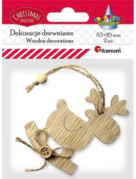 Drewniana zawieszka. Łoś na biegunach - tantis.pl