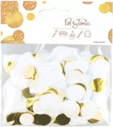 Konfetti złoto-białe