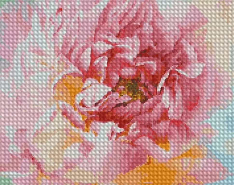 Diamentowa mozaika - Delikatna piwonia 40x50 - tantis.pl