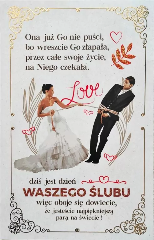 Karnet okolicznościowy. Ślub. YEKU - tantis.pl