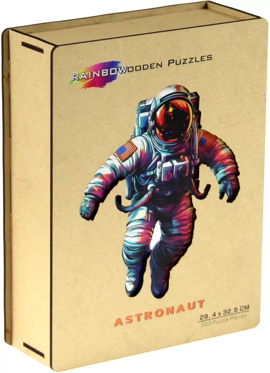 Puzzle 200 drewniane kolorowe Astronauta - tantis.pl