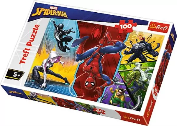 Puzzle 100. Marvel Spiderman Do góry nogami - tantis.pl