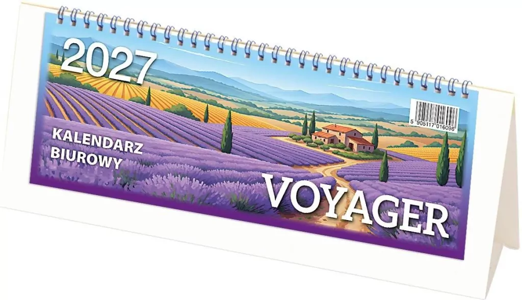 Kalendarz 2027 biurowy Voyager - biały - tantis.pl