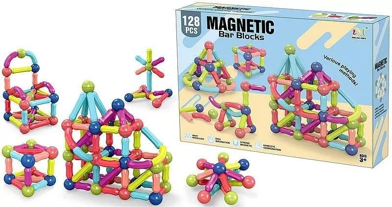 Klocki magnetyczne 3D 128el - tantis.pl