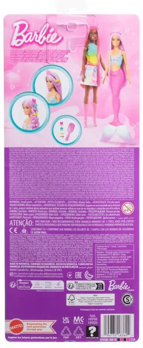 Mattel. Barbie Syrenka. Lalka Długie włosy HRR00 - tantis.pl