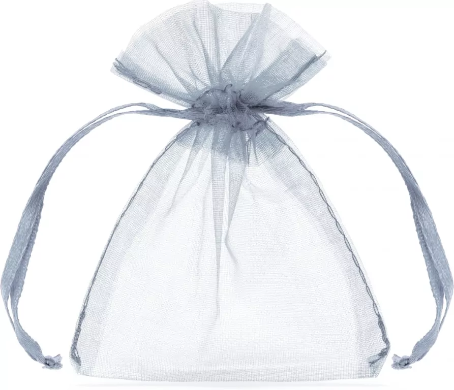 Woreczki z organzy srebrny 10cm - tantis.pl