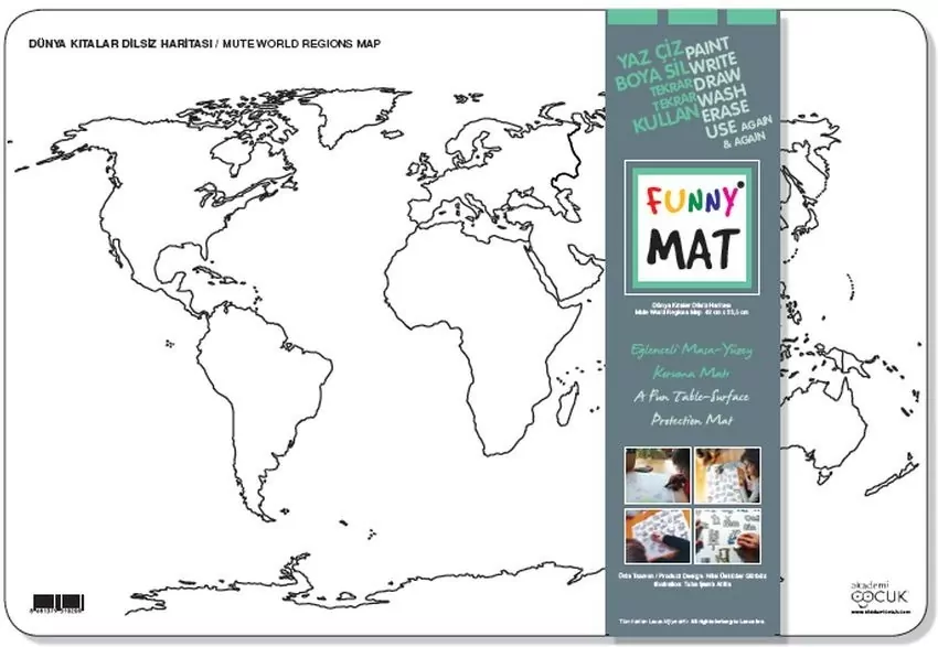 Mata transparentna. Mapa Świata. Kontynenty - tantis.pl