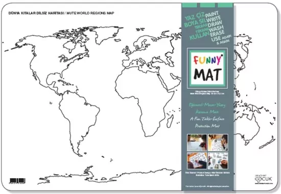 Mata transparentna. Mapa Świata. Kontynenty