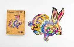Puzzle drewniane eko 60. Puszysty królik A4