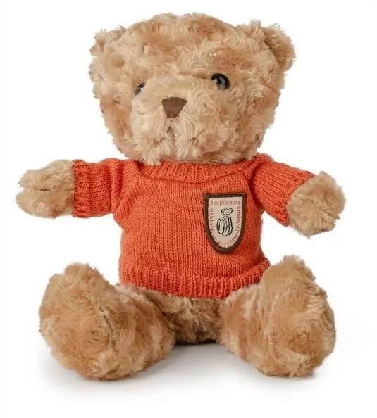 Miś kudłaty 22cm w sweterku pomarańczowy - tantis.pl