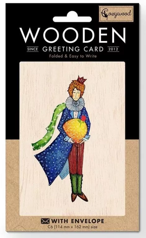 Karnet drewniany C6 + koperta Mały Książę - tantis.pl