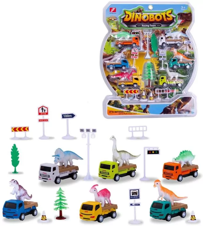Auto pull back + znaki i dinozaury MIX - tantis.pl