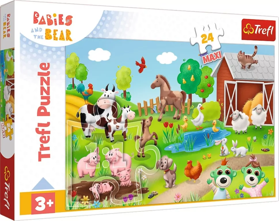 Puzzle 24 maxi. Bobaski i zwierzęta - tantis.pl