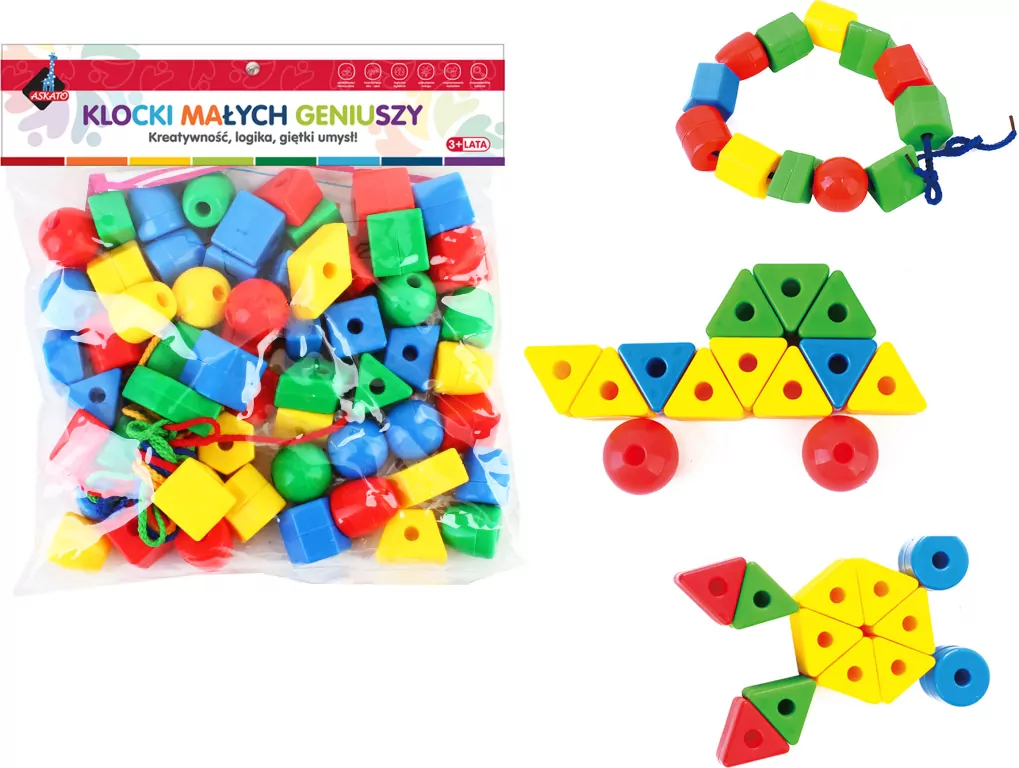 Klocki Geometryczne 62 elementy - tantis.pl