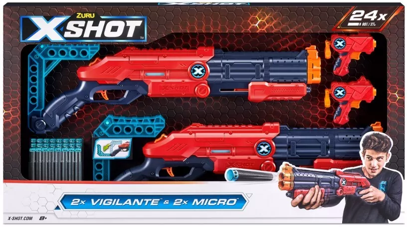 X-SHOT. Wyrzutnia Excel Double Vigilante, 24 strzałek - tantis.pl