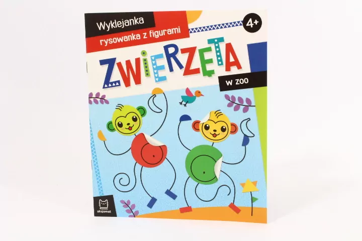 Zwierzęta w zoo. Wyklejanka rysowanka z figurami - tantis.pl
